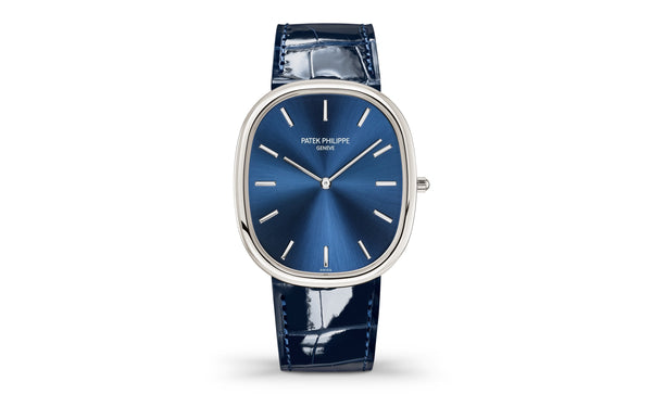 Patek Philippe | Golden Ellipse | Automatic | Platinum | Blauw Wijzerplaat (5738P-001)