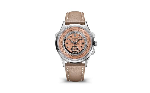 Patek Philippe | World Time Chronograph | Automatic | Staal | Roze Wijzerplaat (5935A-001)