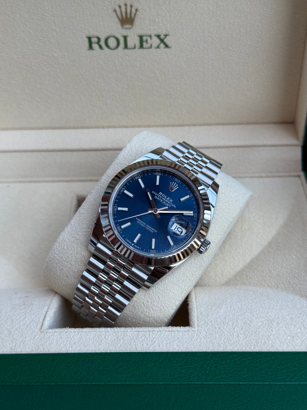 Rolex Datejust 41 - Staal / Witgoud - Blauw wijzerplaat (126334)
