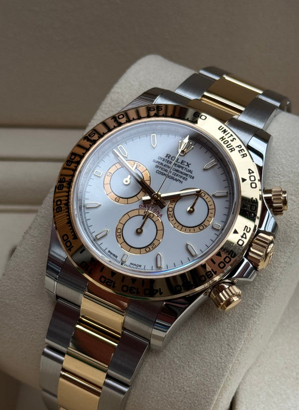 Rolex Cosmograph Daytona - Staal / Geelgoud - Wit wijzerplaat (126503)