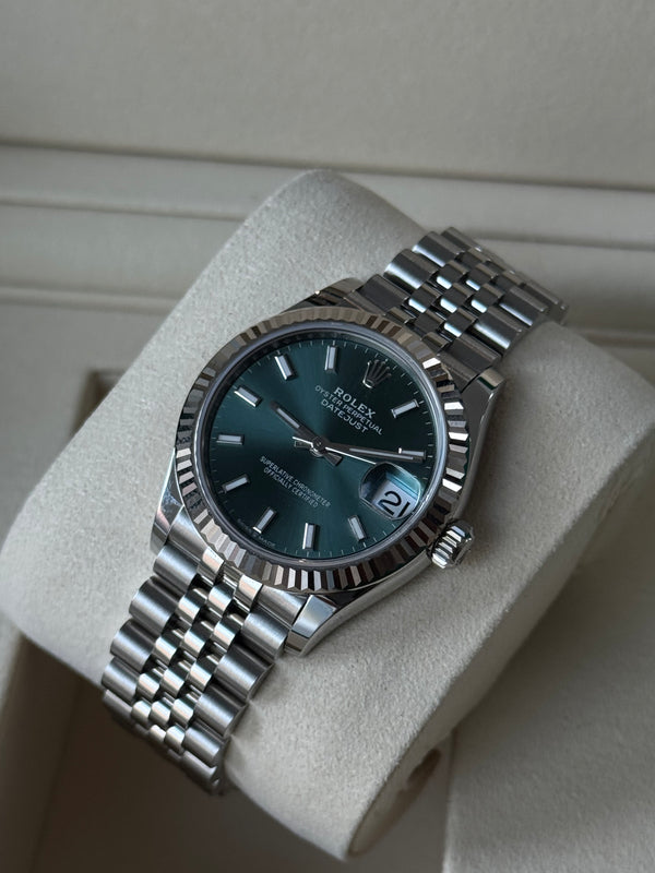 Rolex Datejust 31 - Staal / Witgoud - Groen wijzerplaat (278274)