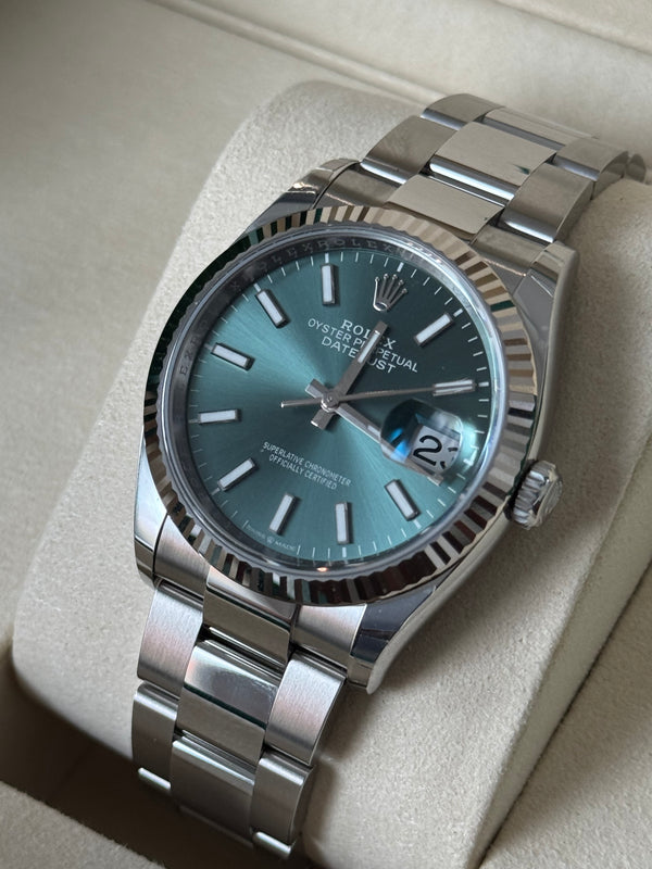 Rolex Datejust 36 - Staal / Witgoud - Groen wijzerplaat (126234)