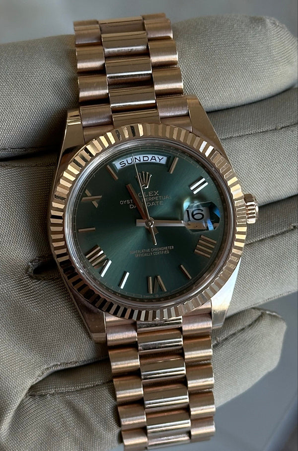 Rolex Day-Date 40 - Rosegoud - Groen wijzerplaat (228235)