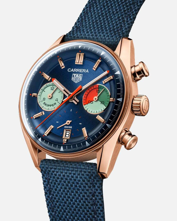 TAG Heuer CBS2241.FN8023 Carrera Skipper Glass Box Rose Gold / Blue