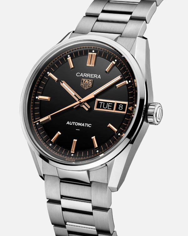TAG Heuer WDA2111.BA0043 - Carrera Day Date Stainless Steel / Black / Bracelet