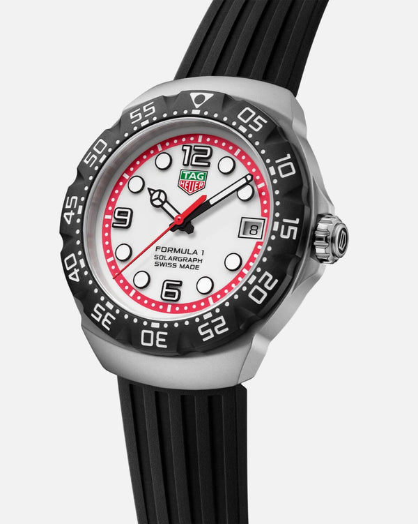 TAG Heuer WBY111A.FT8106 - Formula 1 Solargraph 38 Stainless Steel / White / Rubber
