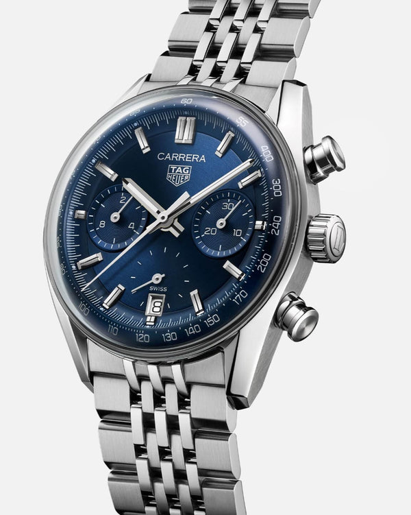 TAG Heuer CBS2212.BA0048 - Carrera Chronograph Glass Box Stainless Steel / Blue / Bracelet