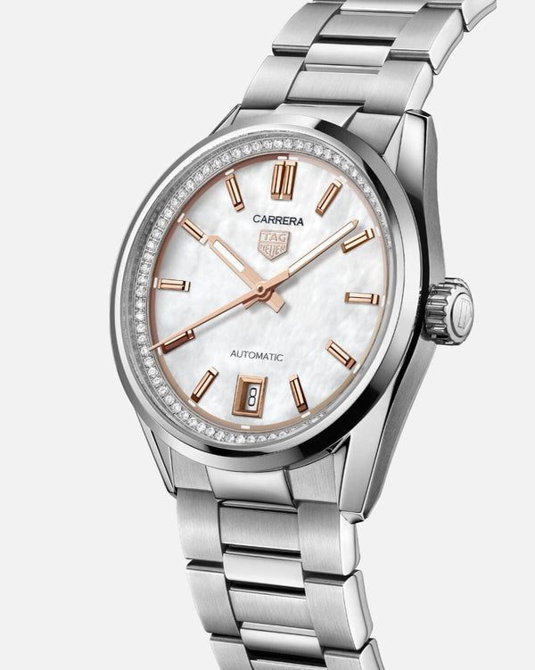 TAG Heuer WBN231C.BA0001 Carrera Date 36 Stainless Steel / MOP - Diamond