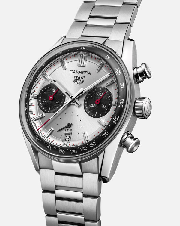 TAG Heuer CBS2216.BA0041 Carrera Chronograph Glass Box Stainless Steel / Panda / Bracelet