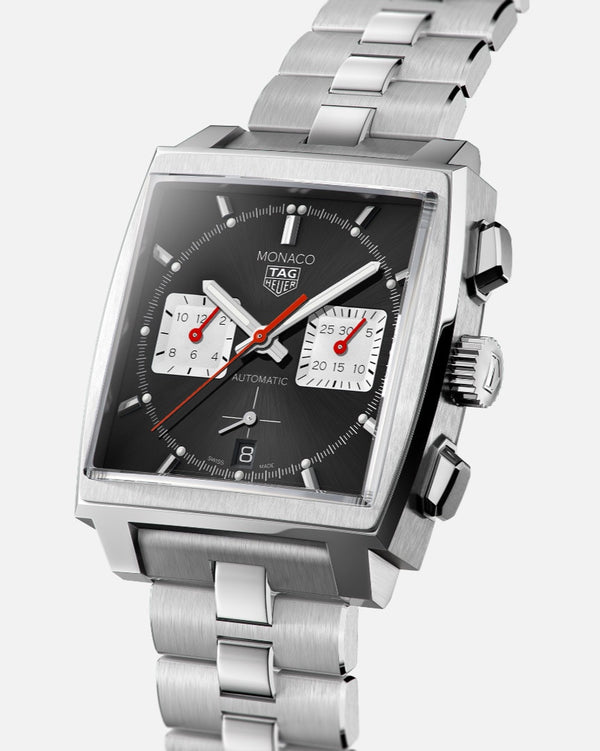 TAG Heuer CBL2113.BA0644 Monaco Calibre Heuer 02 Stainless Steel / Black / Bracelet