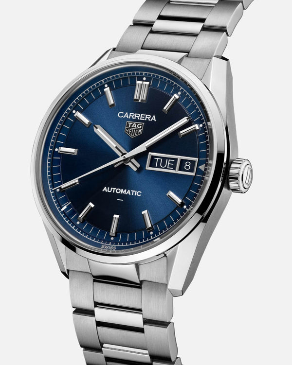 TAG Heuer WDA2112.BA0043 - Carrera Day Date Stainless Steel / Blue / Bracelet