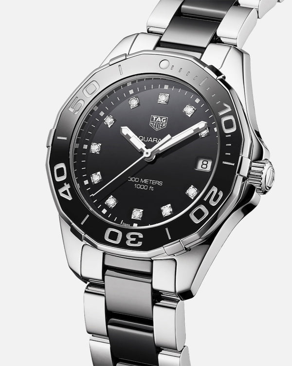 TAG Heuer WAY131C.BA0913 Aquaracer 300M Quartz 35 Stainless Steel / Black - Diamond / Bracelet