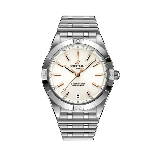 Breitling A10380101A2A1 Chronomat Automatic 36 Stainless Steel / White - Diamond / Rouleaux