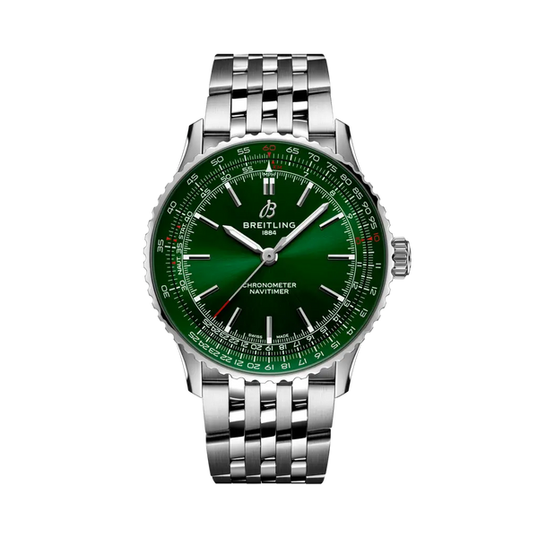Breitling A17329371L1A1 Navitimer Automatic 41 Automatic Stainless Steel / Green / Bracelet