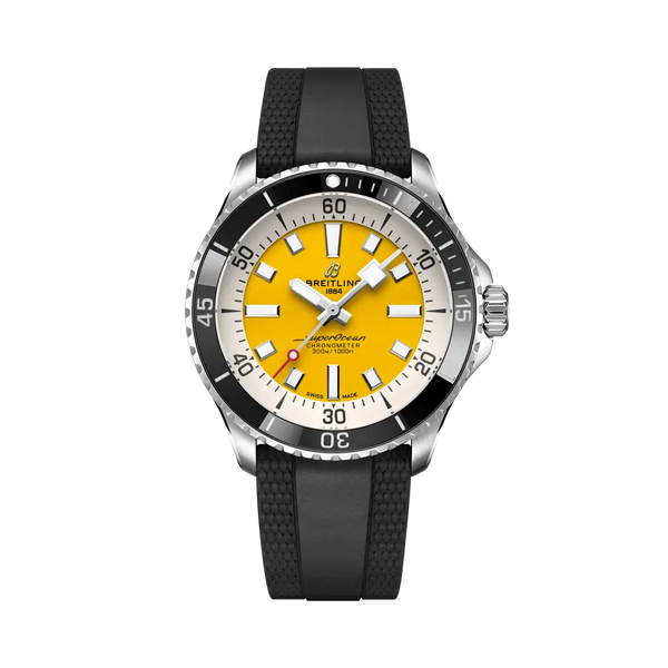 Breitling A17375211I1S1 SuperOcean Automatic 42 Stainless Steel / Yellow / Rubber
