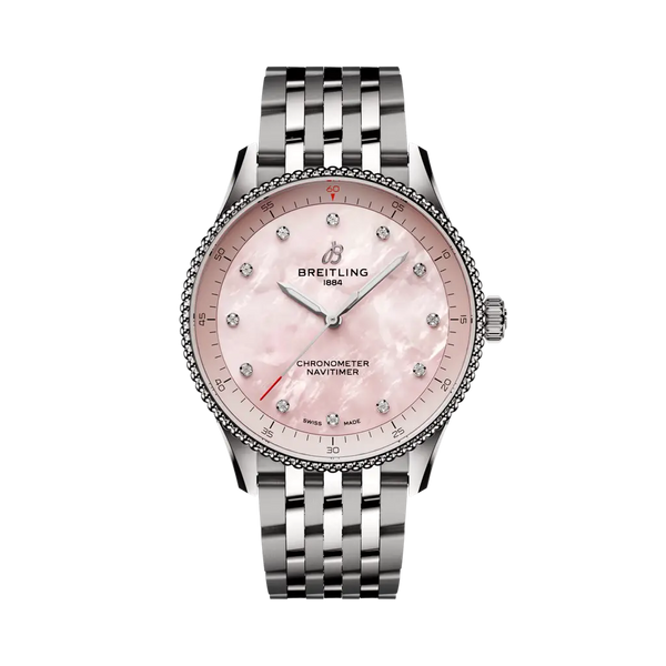 Breitling A77320D91K1A1 - Navitimer 32 Stainless steel - Pink mother-of-pearl
