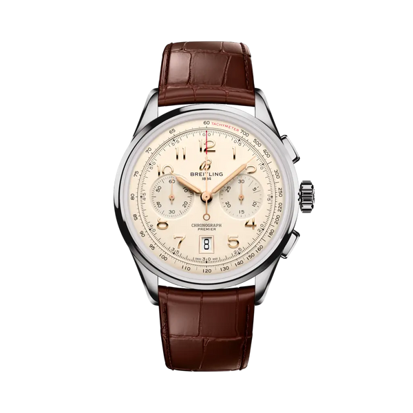 Breitling AB0145211G1P2 - Premier B01 Chronograph 42 Stainless steel - Cream