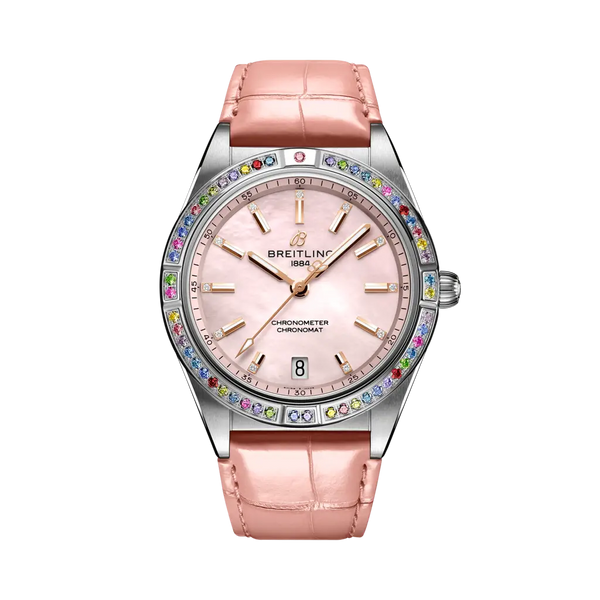 Breitling G10380BB1K1P1 - Chronomat Automatic 36 South Sea Stainless steel & 18k white gold - Pink mother-of-pearl