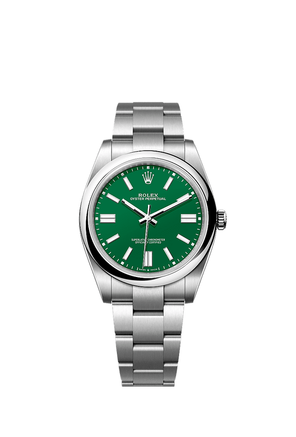 Rolex Oyster Perpetual 41 - Staal - Groen wijzerplaat (124300)