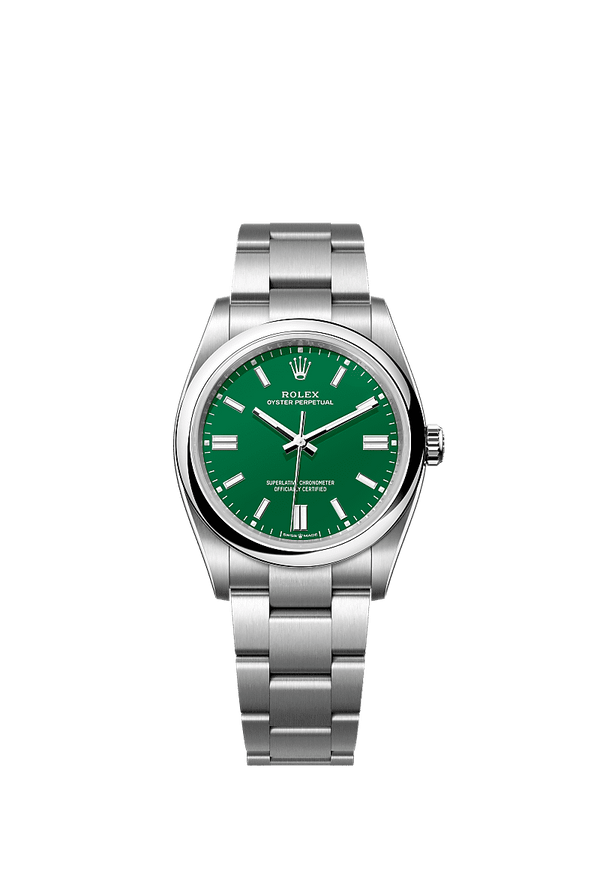 Rolex Oyster Perpetual 36 - Staal - Groen wijzerplaat (126000)