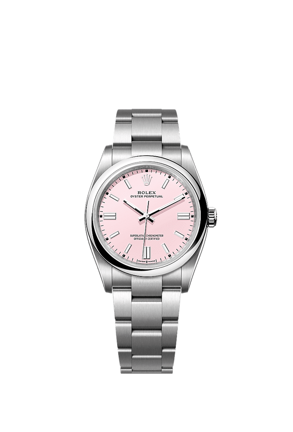Rolex Oyster Perpetual 36 - Staal - Roze wijzerplaat (126000)