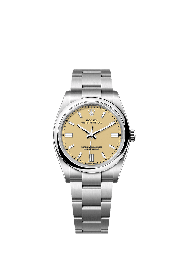 Rolex Oyster Perpetual 36 - Staal - Beige wijzerplaat (126000)