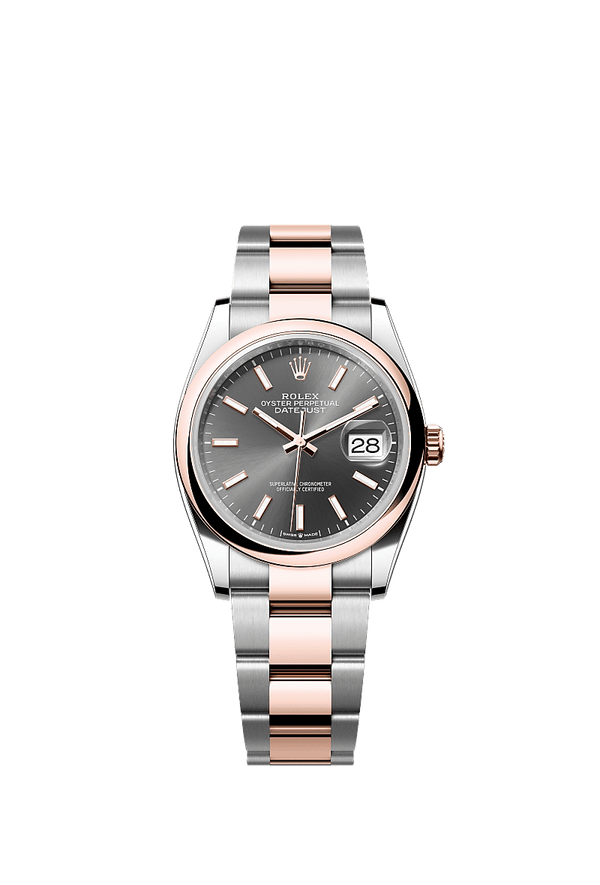 Rolex Datejust 36 - Staal / Rosegoud - Grijs wijzerplaat (126201)