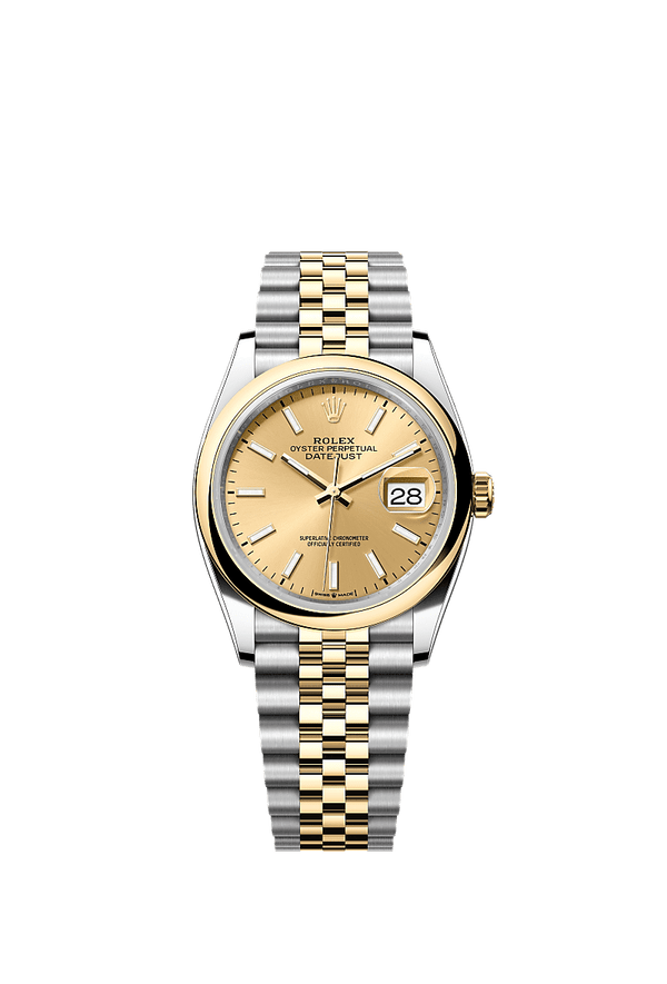 Rolex Datejust 36 - Staal / Geelgoud - Champagne wijzerplaat (126203)