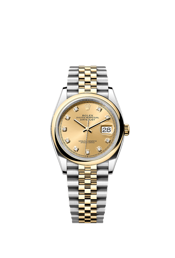 Rolex Datejust 36 - Staal / Geelgoud - Champagne wijzerplaat (126203)