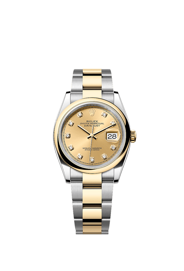 Rolex Datejust 36 - Staal / Geelgoud - Champagne wijzerplaat (126203)