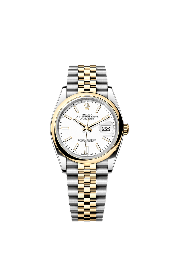 Rolex Datejust 36 - Staal / Geelgoud - Wit wijzerplaat (126203)