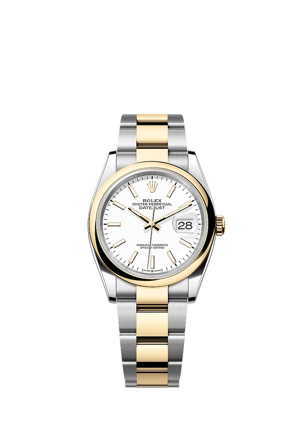 Rolex Datejust 36 - Staal / Geelgoud - Wit wijzerplaat (126203)