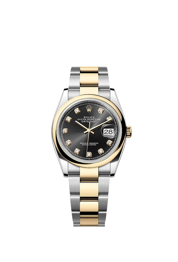 Rolex Datejust 36 - Staal / Geelgoud - Zwart wijzerplaat (126203)