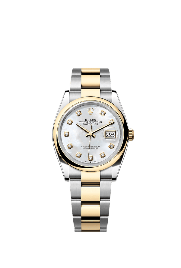 Rolex Datejust 36 - Staal / Geelgoud - Parelmoer wijzerplaat (126203)