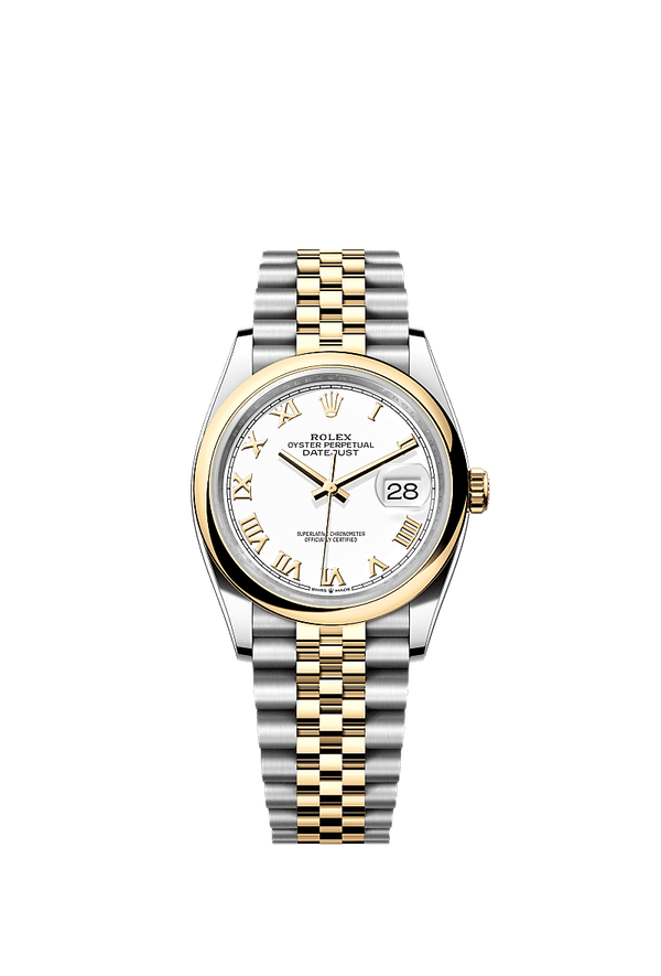 Rolex Datejust 36 - Staal / Geelgoud - Wit wijzerplaat (126203)