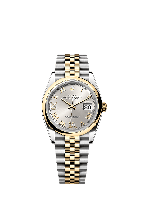 Rolex Datejust 36 - Staal / Geelgoud - Zilver wijzerplaat (126203)