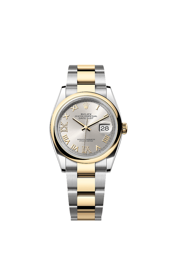 Rolex Datejust 36 - Staal / Geelgoud - Zilver wijzerplaat (126203)