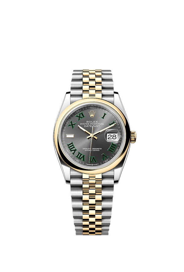 Rolex Datejust 36 - Staal / Geelgoud - Grijs wijzerplaat (126203)