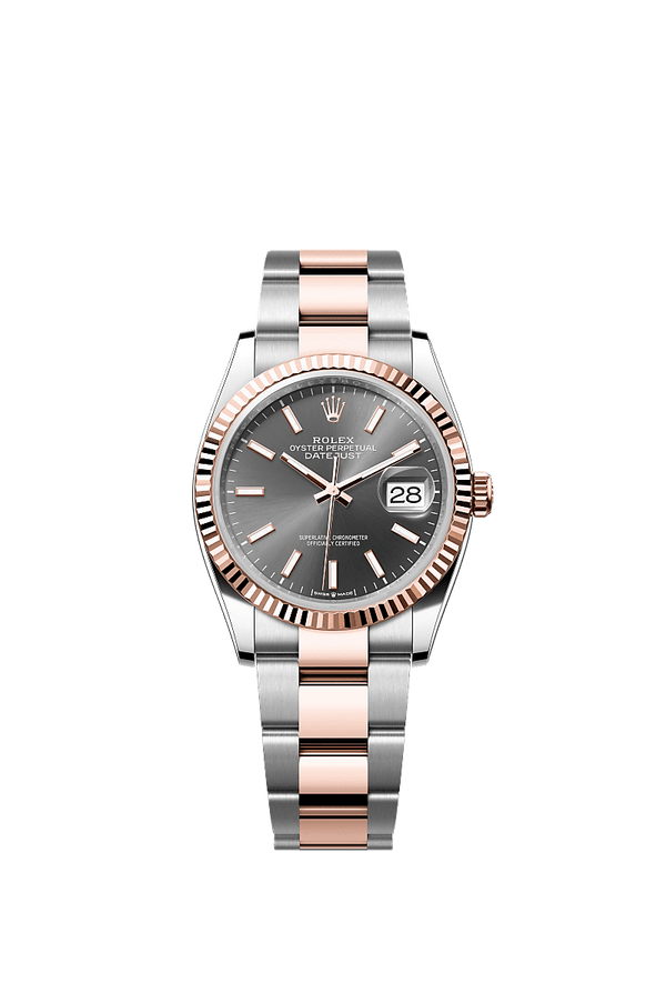 Rolex Datejust 36 - Staal / Rosegoud - Grijs wijzerplaat (126231)