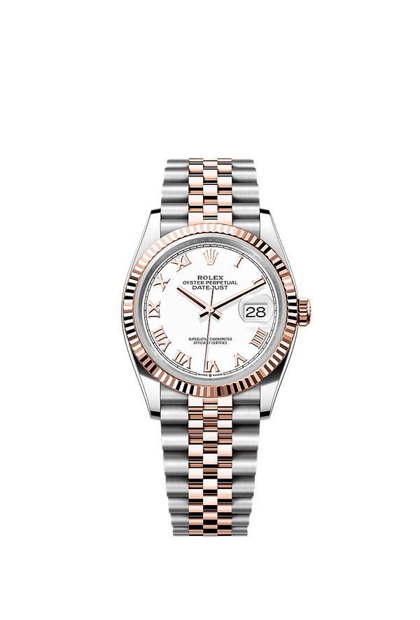 Rolex Datejust 36 - Staal / Rosegoud - Wit wijzerplaat (126231)
