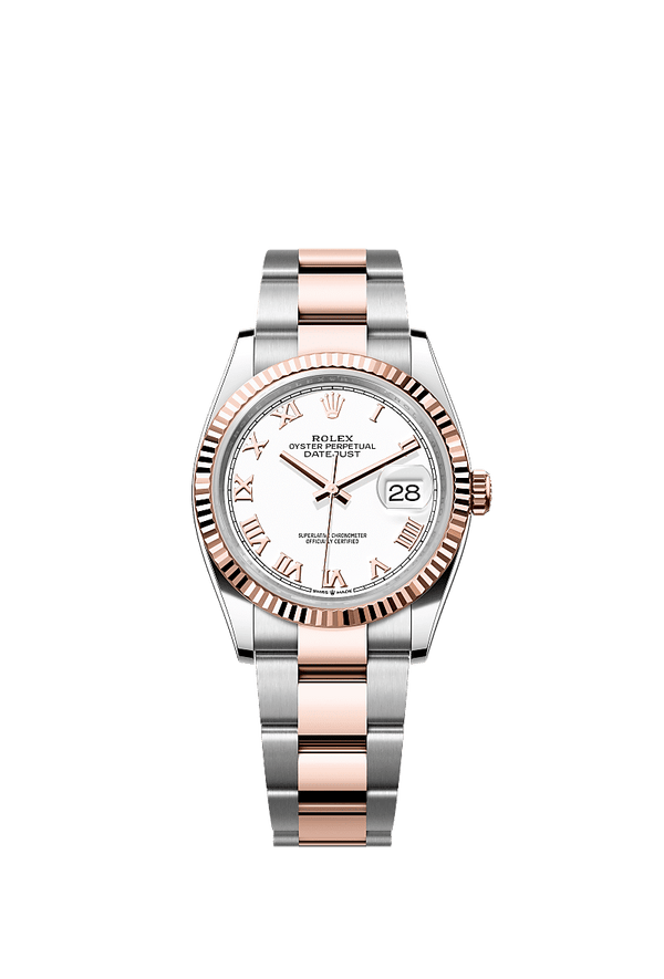 Rolex Datejust 36 - Staal / Rosegoud - Wit wijzerplaat (126231)