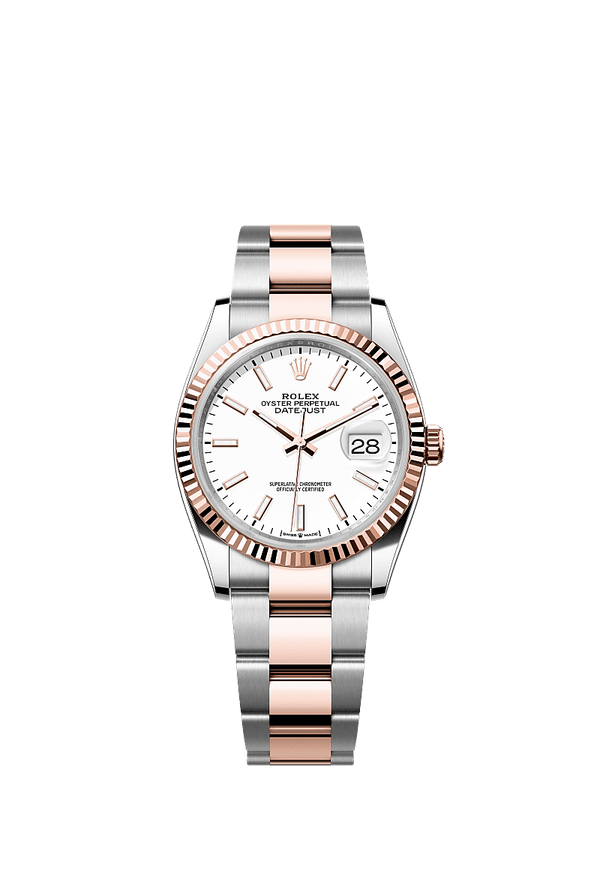 Rolex Datejust 36 - Staal / Rosegoud - Wit wijzerplaat (126231)