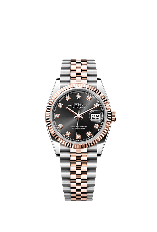 Rolex Datejust 36 - Staal / Rosegoud - Zwart wijzerplaat (126231)