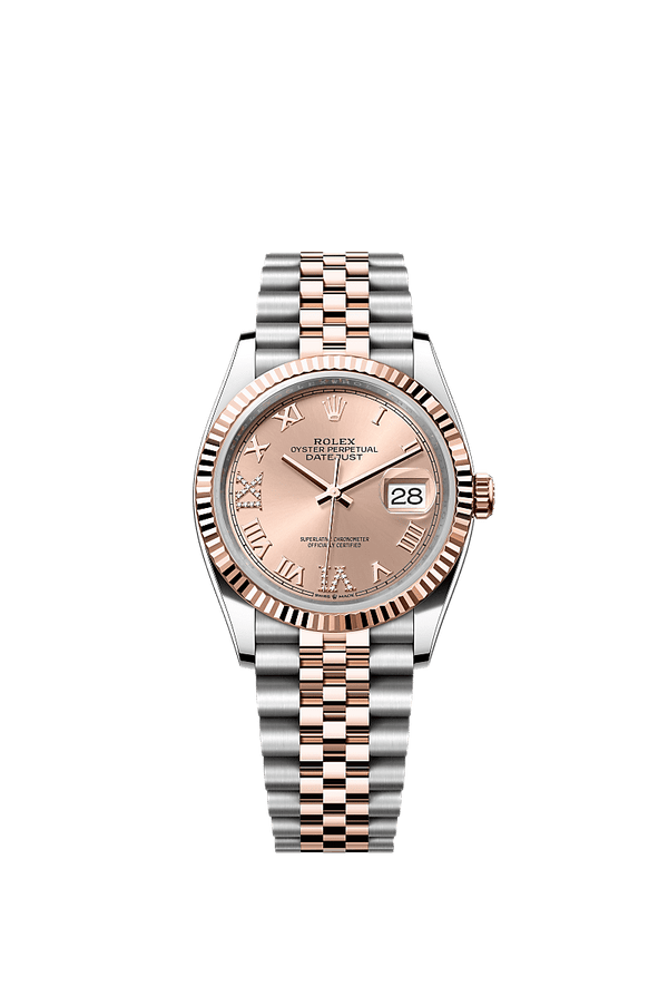 Rolex Datejust 36 - Staal / Rosegoud - Roze wijzerplaat (126231)