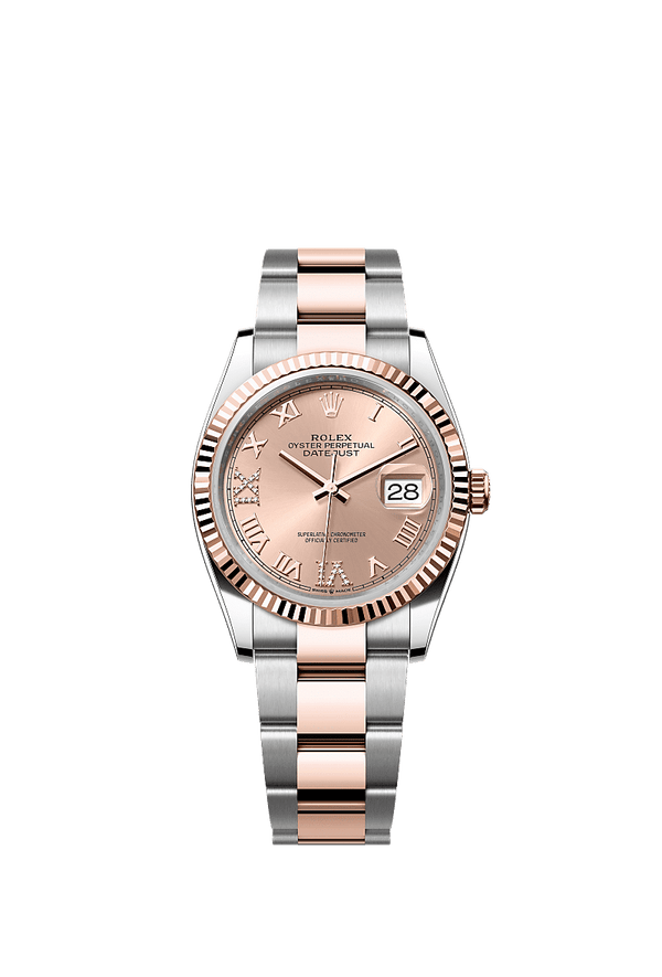 Rolex Datejust 36 - Staal / Rosegoud - Roze wijzerplaat (126231)