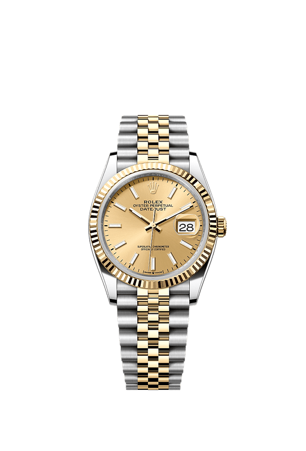 Rolex Datejust 36 - Staal / Geelgoud - Champagne wijzerplaat (126233)