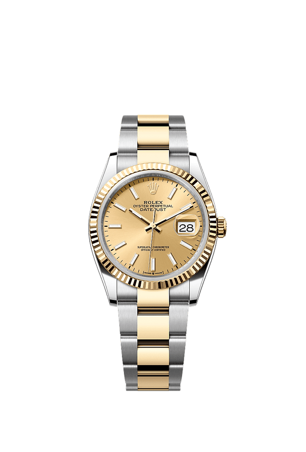 Rolex Datejust 36 - Staal / Geelgoud - Champagne wijzerplaat (126233)