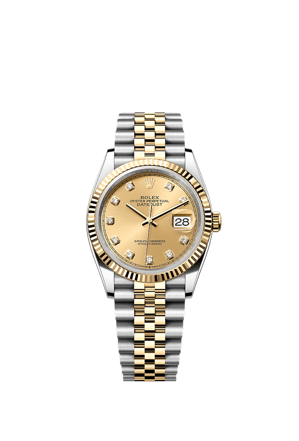 Rolex Datejust 36 - Staal / Geelgoud - Champagne wijzerplaat (126233)