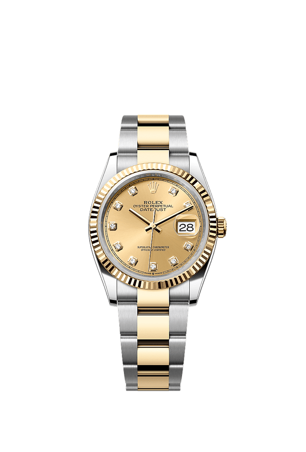 Rolex Datejust 36 - Staal / Geelgoud - Champagne wijzerplaat (126233)