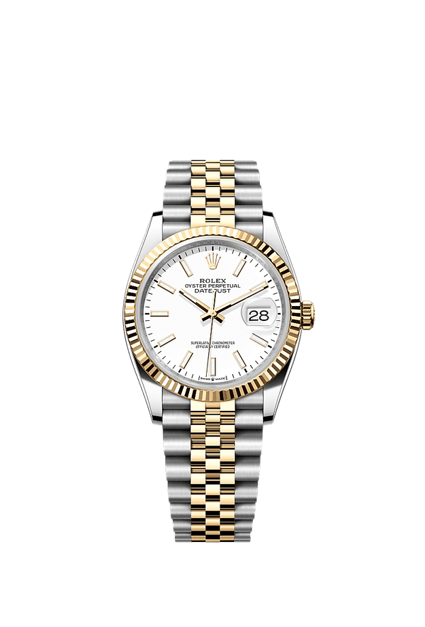 Rolex Datejust 36 - Staal / Geelgoud - Wit wijzerplaat (126233)